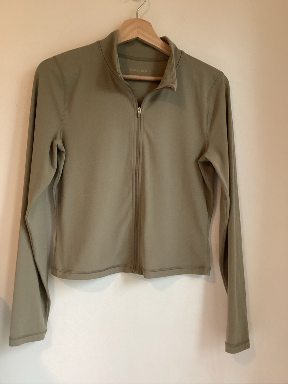 Aritzia Golden Butter Zip-Up Size Large Dark Olive Green
